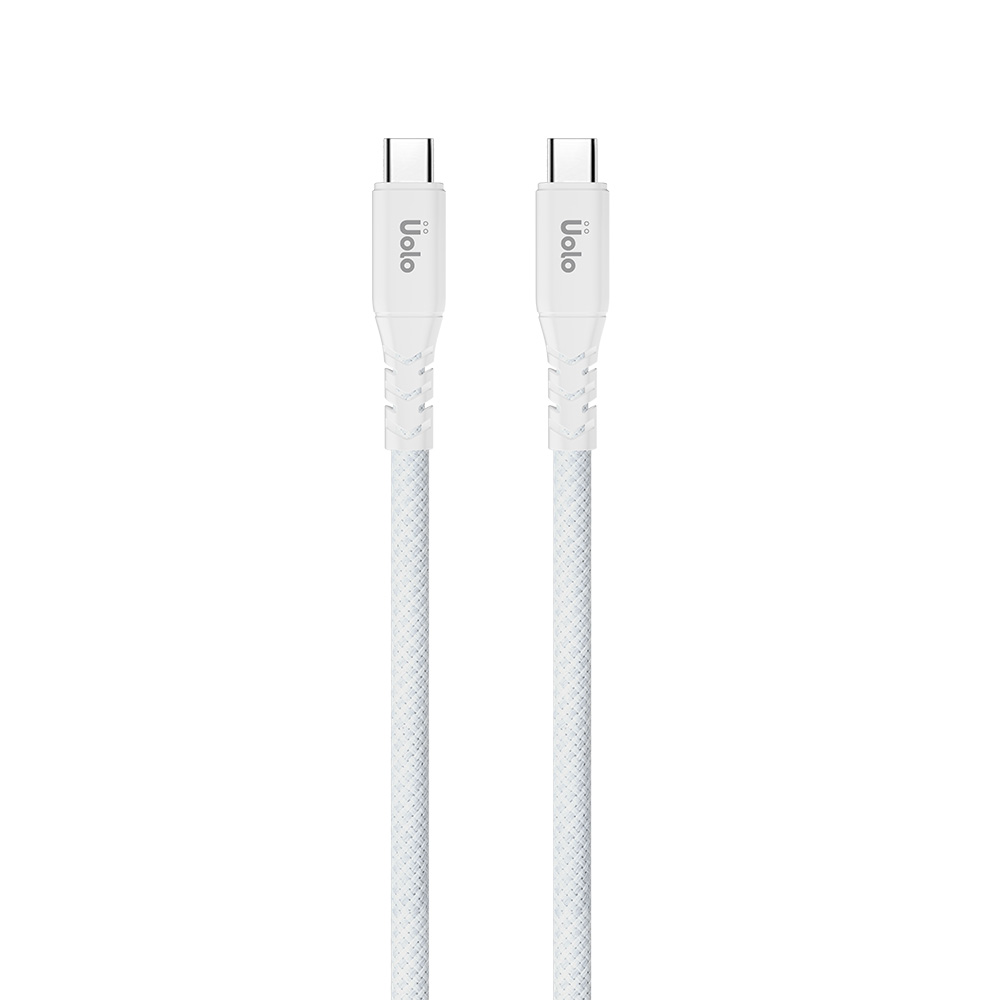 Uolo Link 1.5m Braided USB C to C Gen2 Charge & Sync Cable, 240W 20Gbps White
